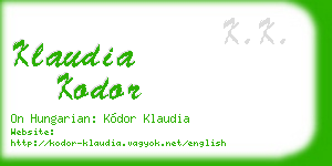 klaudia kodor business card