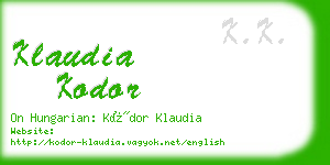 klaudia kodor business card